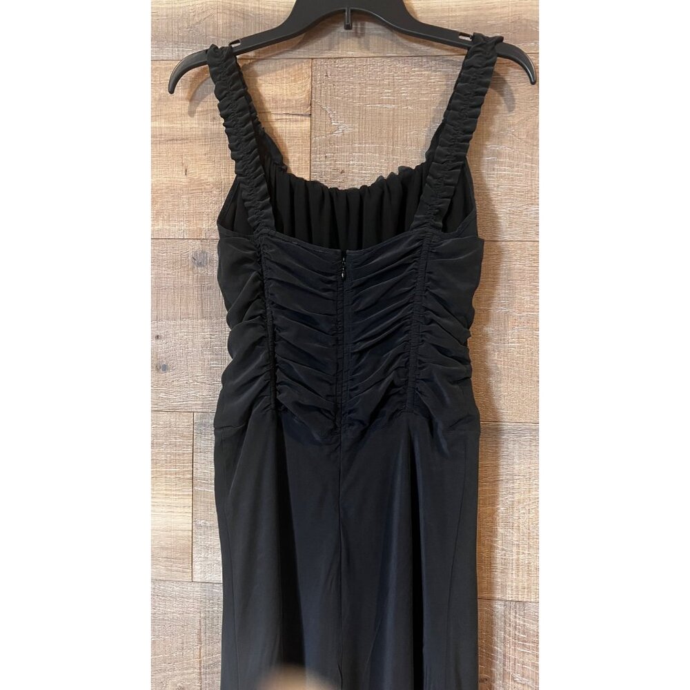 STAUD Nic Ruched Sleeveless black Silk Maxi Dress SIZE 4 - Picture 9 of 9